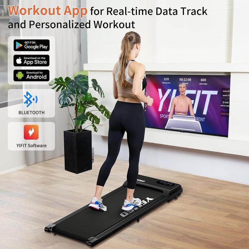 YEMSD 2.25HP Walking Pad Treadmill with LED Display and Remote Control – Compact under Desk Treadmill for Home and Office Use