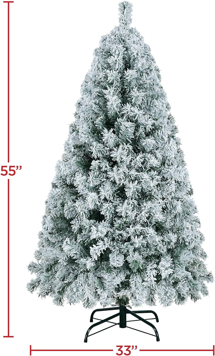 Transform your holiday season with our stunning 4.5Ft Snow Flocked Pre-Lit Christmas Tree! 🎄✨ Featuring 150 warm white incandescent lights and 340 lush branch tips, it's the perfect centerpiece for your festive celebrations! #ChristmasTree #HolidayDecor