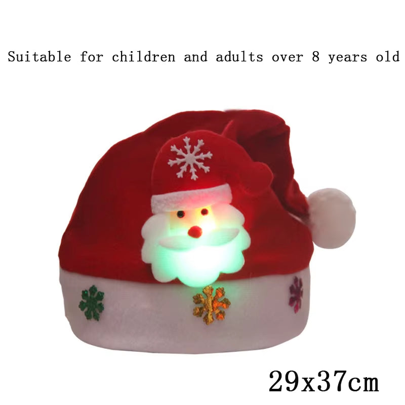 New Style! LED Christmas Hat Beanie Light up Illuminate Warm Hat 48 Patterns New Year Snowman Sweater Hat Christmas Decorations