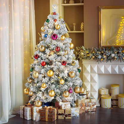 Transform your holiday season with our stunning 4.5Ft Snow Flocked Pre-Lit Christmas Tree! 🎄✨ Featuring 150 warm white incandescent lights and 340 lush branch tips, it's the perfect centerpiece for your festive celebrations! #ChristmasTree #HolidayDecor