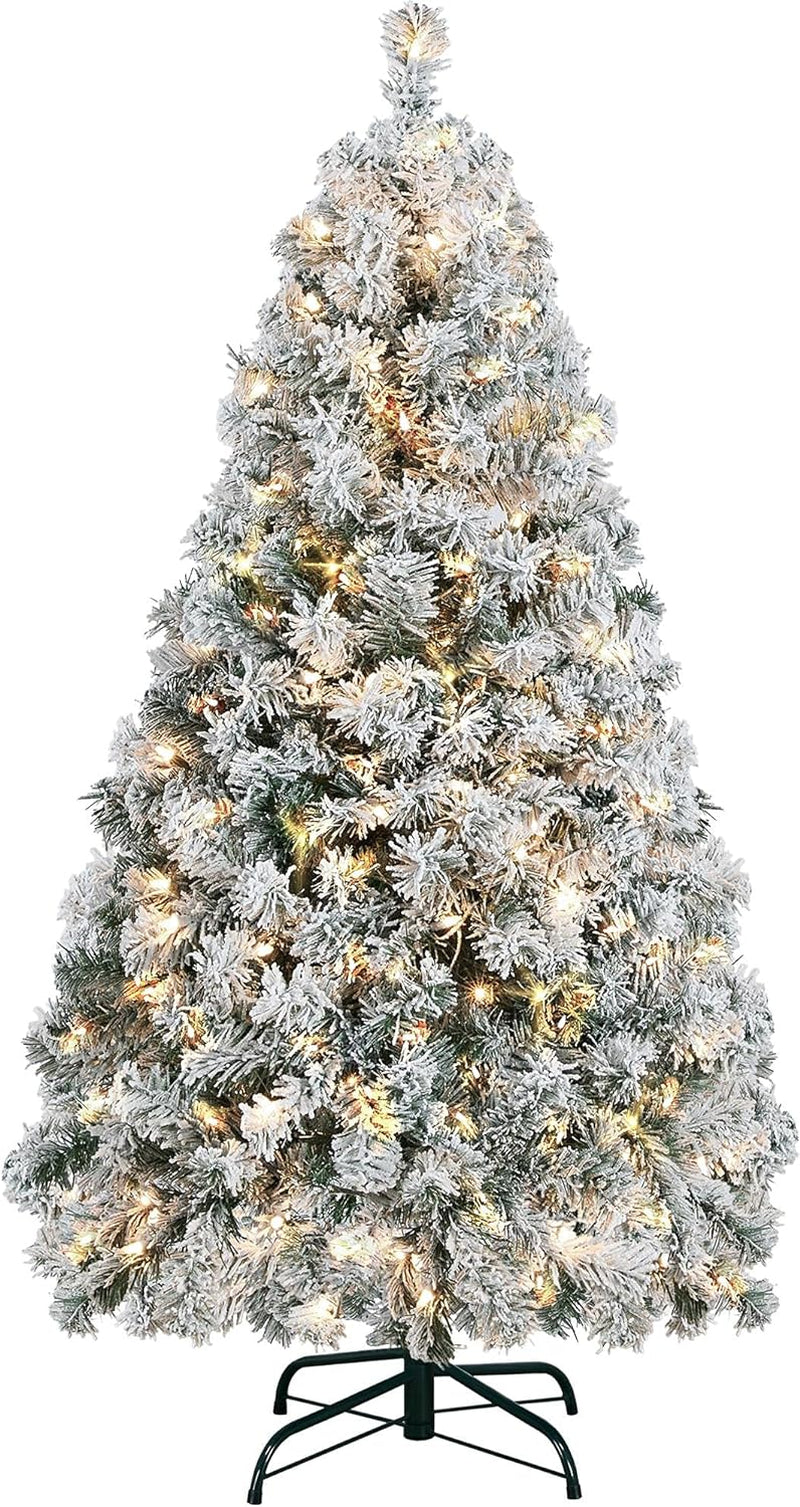 Transform your holiday season with our stunning 4.5Ft Snow Flocked Pre-Lit Christmas Tree! 🎄✨ Featuring 150 warm white incandescent lights and 340 lush branch tips, it's the perfect centerpiece for your festive celebrations! #ChristmasTree #HolidayDecor