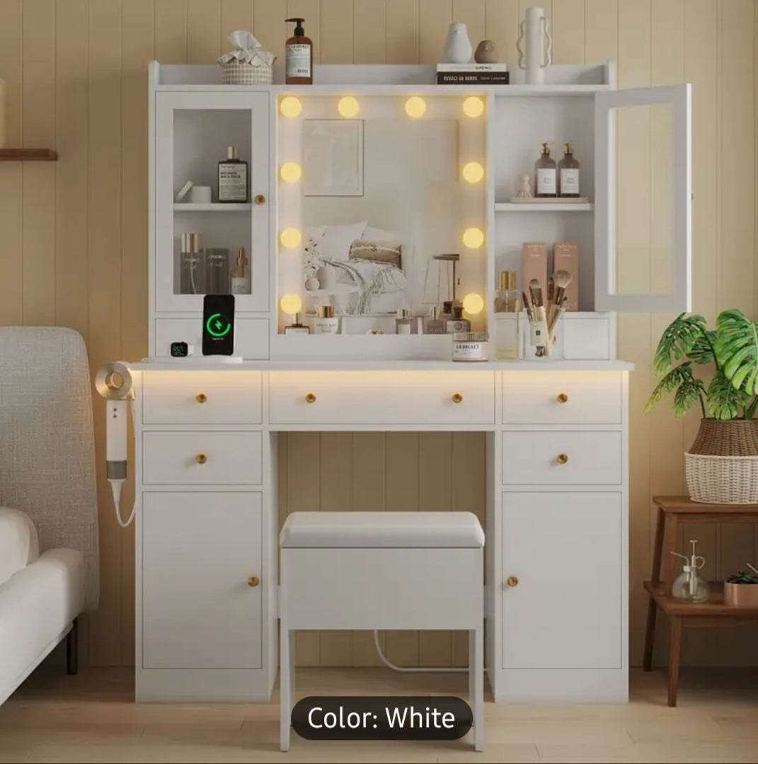 Luxury Makeup Vanity Desk with Mirror.