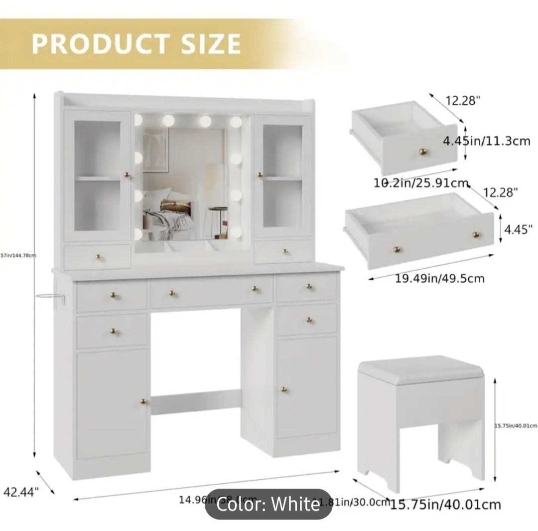 Luxury Makeup Vanity Desk with Mirror.