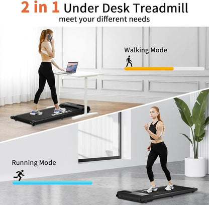 YEMSD 2.25HP Walking Pad Treadmill with LED Display and Remote Control – Compact under Desk Treadmill for Home and Office Use