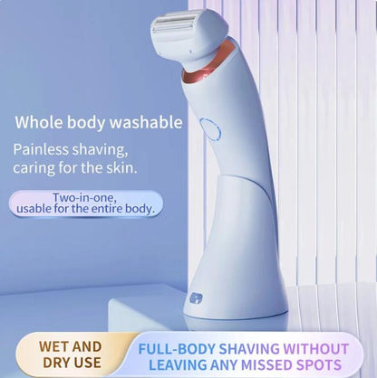 Women's Electric Shaver - Rechargeable Razor for Bikini, Legs & Underarms - Cordless Wet/Dry Trimmer with Detachable Head - Safe & Precise Grooming