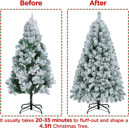 Transform your holiday season with our stunning 4.5Ft Snow Flocked Pre-Lit Christmas Tree! 🎄✨ Featuring 150 warm white incandescent lights and 340 lush branch tips, it's the perfect centerpiece for your festive celebrations! #ChristmasTree #HolidayDecor